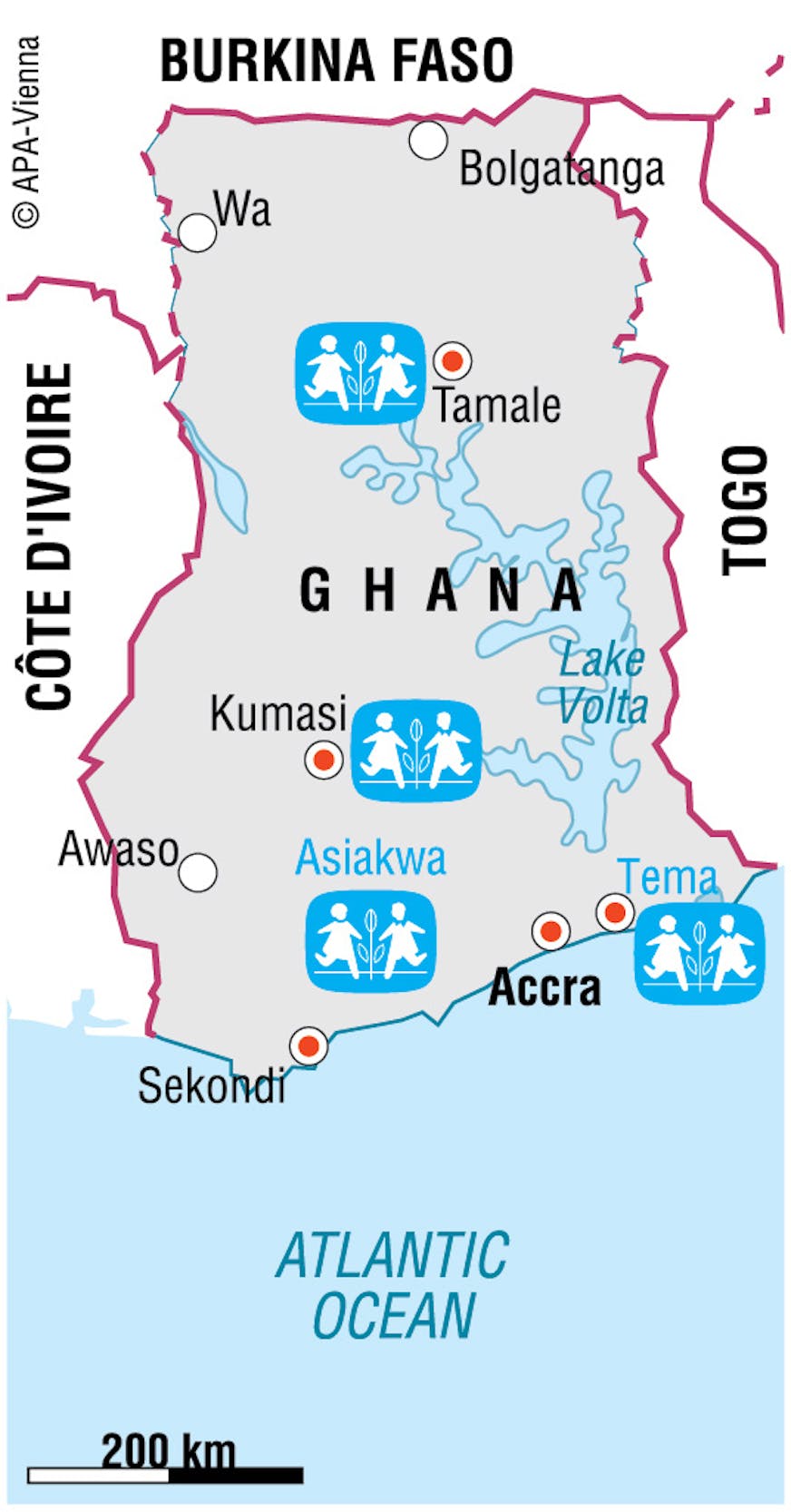 Landkaart Ghana