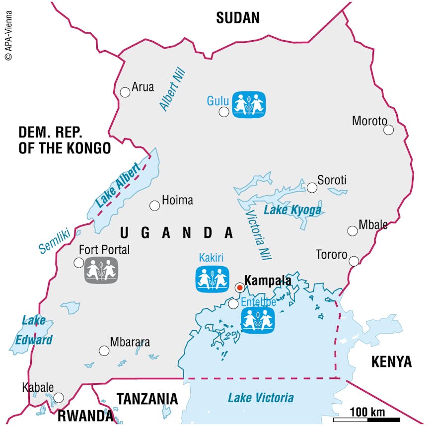 Landkaart Oeganda
