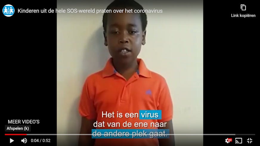 Kinderen in kinderdorpen over de hele wereld vertellen over het Corona virus