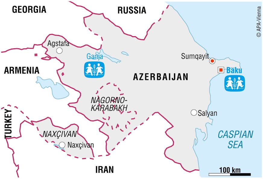 Kaart Azerbeidzjan