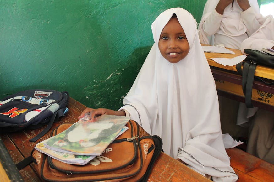 Agla uit Somaliland zit op school