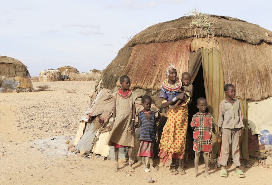 Ntetari Kenia en haar vijf kinderen