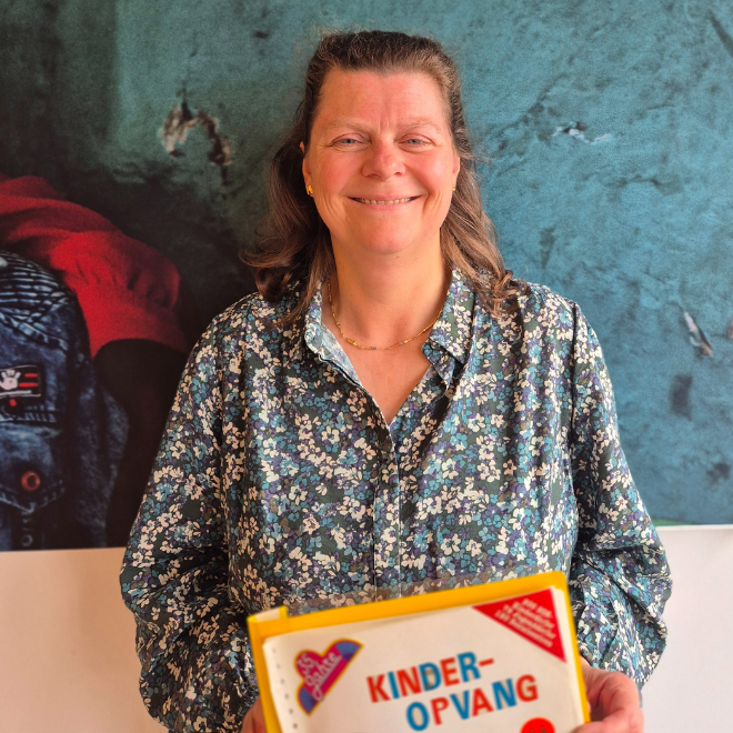 Francisca met haar schoolopdracht