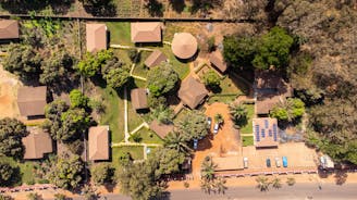 Guinee-Bissau kinderdorp van bovenaf