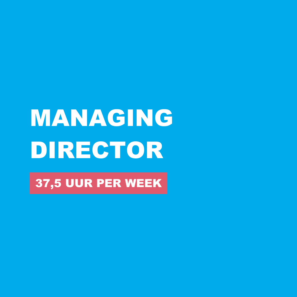 Vacature managing director NGO goed doel SOS Kinderdorpen 37,5 uur per week