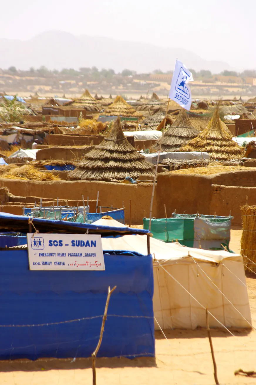 Een SOS vluchtelingenkamp in Soedan